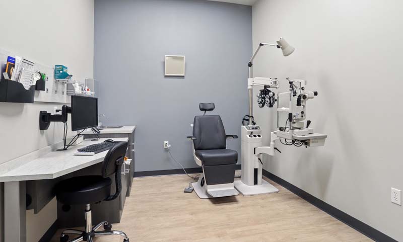 Here is one of our exam rooms